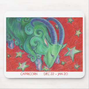 Zodiac Capricorn mousepad witte grens Muismat