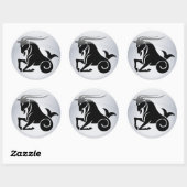 Zodiac Capricorn Ronde Sticker (Vel)