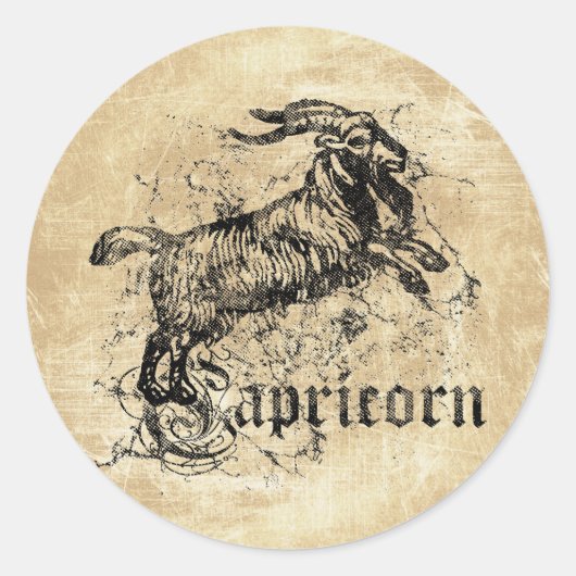  Zodiac Capricorn Ronde Sticker (Voorkant)