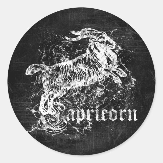 Zodiac  Capricorn Ronde Sticker (Voorkant)