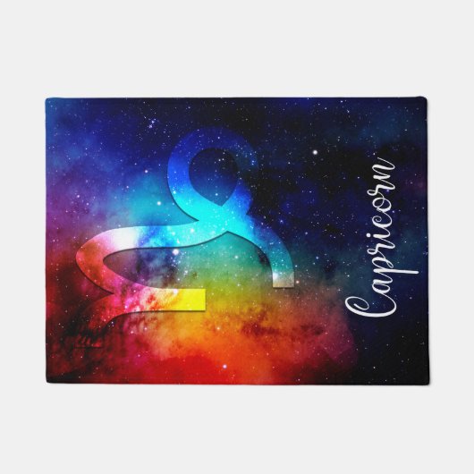 Zodiac: Capricorn Space Rainbow Deurmat (Voorkant)