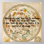 Zodiac Celestial map Astrology Stars Quote Art Poster (Voorkant)