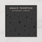 Zodiac Celestial Star Black Earring Vierkante Visitekaartje (Voorkant)