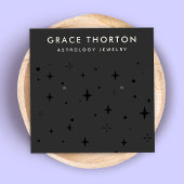 Zodiac Celestial Star Black Earring Vierkante Visitekaartje