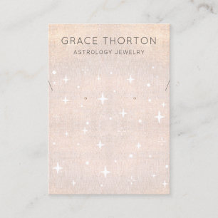 Zodiac Celestial Stars Oorbel Ketting Visitekaartje