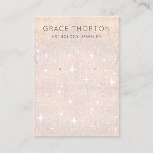 Zodiac Celestial Stars Oorbel Ketting Visitekaartje (Voorkant)