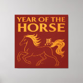 Zodiac Chinese New Year 2026 Horse Canvas Afdruk (Voorkant)
