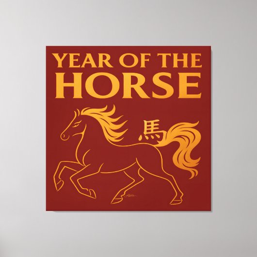Zodiac Chinese New Year 2026 Horse Canvas Afdruk (Voorkant)