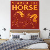 Zodiac Chinese New Year 2026 Horse Canvas Afdruk (Insitu (Slaapkamer))