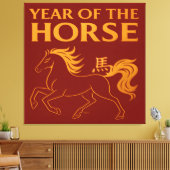 Zodiac Chinese New Year 2026 Horse Canvas Afdruk (Insitu (Woonkamer))