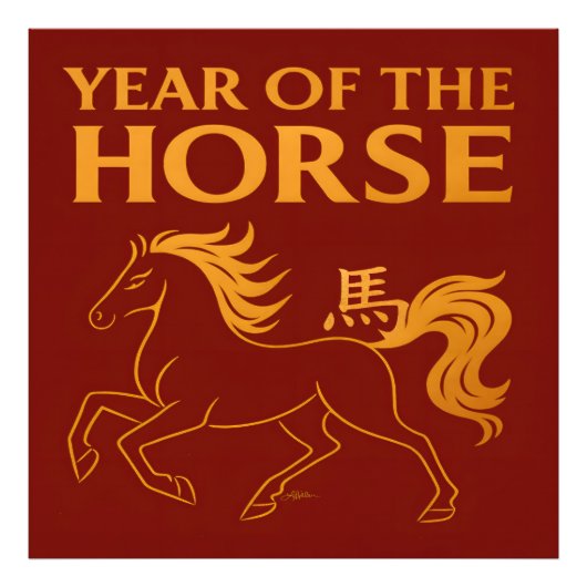 Zodiac Chinese New Year 2026 Horse Foto Afdruk (Voorkant)