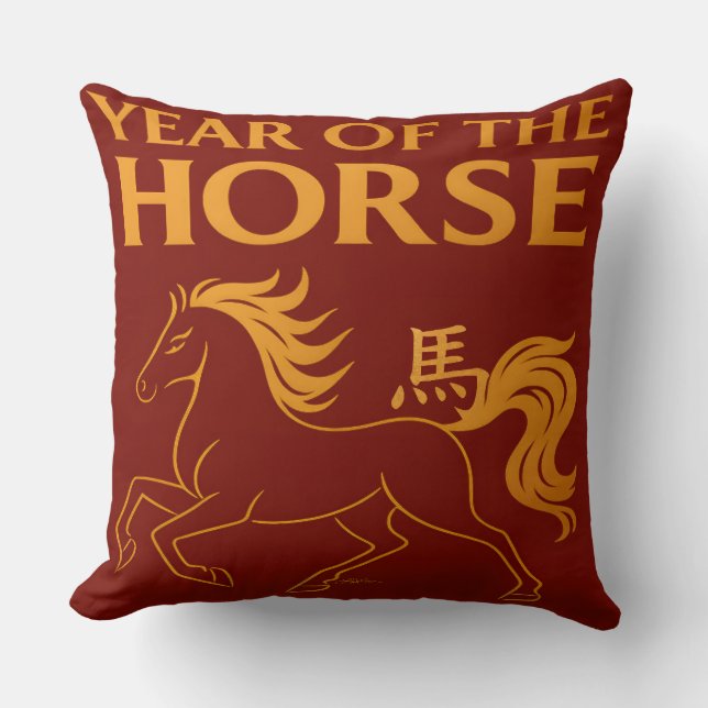 Zodiac Chinese New Year 2026 Horse Kussen (Voorkant)