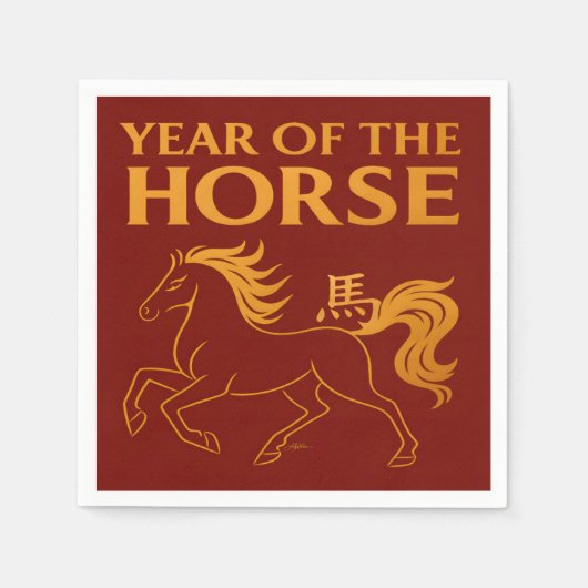 Zodiac Chinese New Year 2026 Horse Servet (Voorkant)