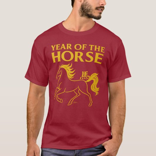 Zodiac Chinese New Year 2026 Horse T-shirt (Voorkant)