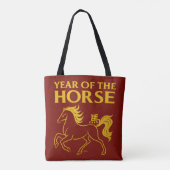 Zodiac Chinese New Year 2026 Horse Tote Bag (Achterkant)