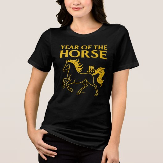 Zodiac Chinese New Year 2026 Horse Tri-Blend Shirt (Voorkant)