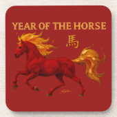 Zodiac Chinese New Year 2026 Yang Fire Horse Bier Onderzetter (Voorkant)