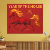 Zodiac Chinese New Year 2026 Yang Fire Horse Canvas Afdruk (Insitu (Woonkamer))
