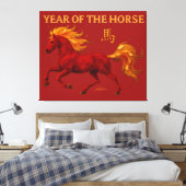 Zodiac Chinese New Year 2026 Yang Fire Horse Canvas Afdruk (Insitu (Slaapkamer))