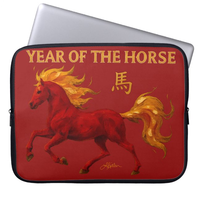 Zodiac Chinese New Year 2026 Yang Fire Horse Laptop Sleeve (Voorkant)