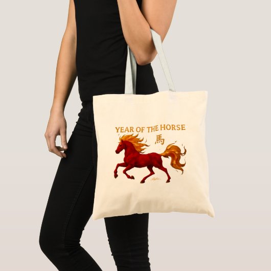 Zodiac Chinese New Year 2026 Yang Fire Horse Tote Bag (Voorkant (product))