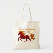 Zodiac Chinese New Year 2026 Yang Fire Horse Tote Bag (Voorkant)