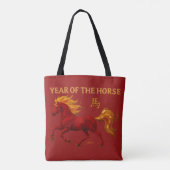 Zodiac Chinese New Year 2026 Yang Fire Horse Tote Bag (Achterkant)