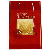 Zodiac Chinese varkenszak Nieuwjaar 2019 Medium Cadeauzakje (Achterkant)