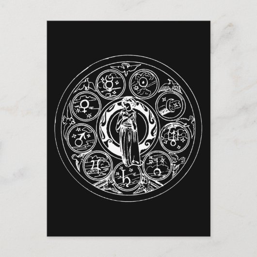 Zodiac Circle Briefkaart (Voorkant)