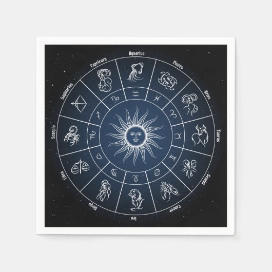 Zodiac circle with horoscope signs servet (Voorkant)