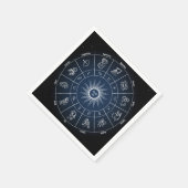 Zodiac circle with horoscope signs servet (Hoek)