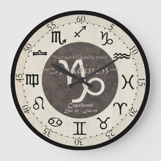 Zodiac Clock - Capricorn Grote Klok (Voorkant)