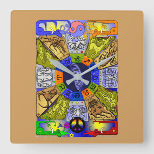 Zodiac Clock Vierkante Klok