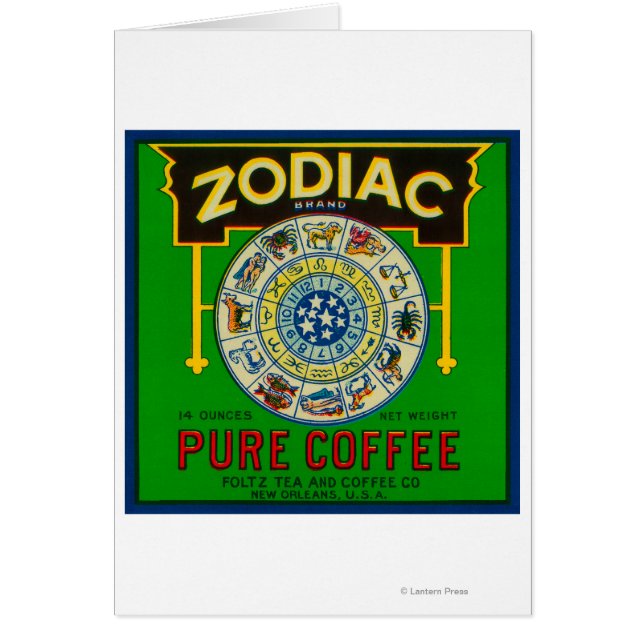 Zodiac Coffee LabelNew Orleans, LA (Voorkant)