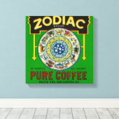 Zodiac Coffee LabelNew Orleans, LA Canvas Afdruk (Insitu (Houten vloer))