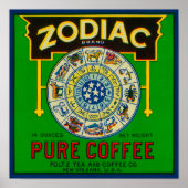 Zodiac Coffee LabelNew Orleans, LA Poster (Voorkant)