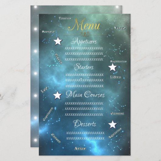 Zodiac constellaties (Voorkant / Achterkant)