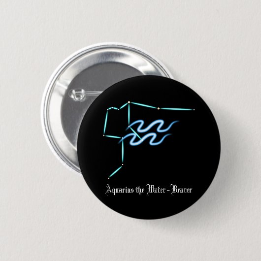 Zodiac Constellation Aquarius Button (Voorkant /achterkant)