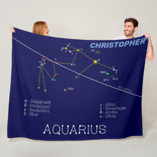 Zodiac Constellation Aquarius Fleece Deken