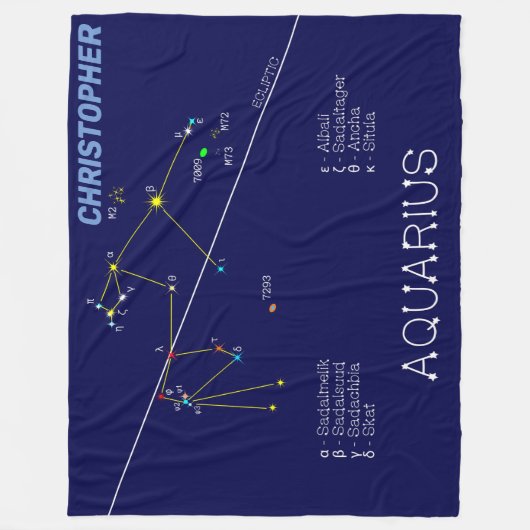 Zodiac Constellation Aquarius Fleece Deken (Voorkant)