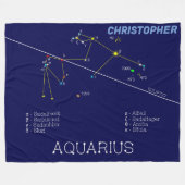 Zodiac Constellation Aquarius Fleece Deken (Voorkant (Horizontaal))