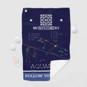 Zodiac Constellation Aquarius Golfhanddoek (Insitu)