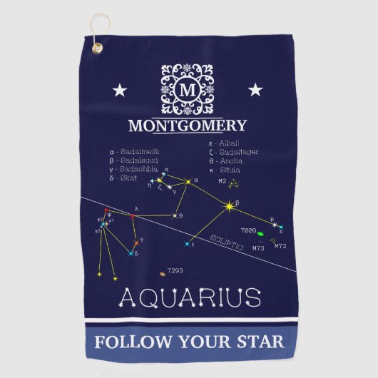 Zodiac Constellation Aquarius Golfhanddoek (Voorkant)