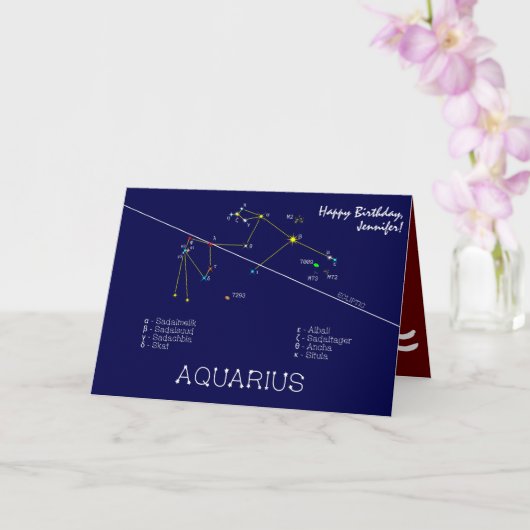 Zodiac Constellation Aquarius Kaart (Orchidee)