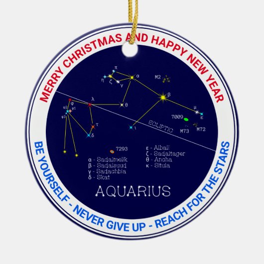 Zodiac Constellation Aquarius Keramisch Ornament (Voorkant)