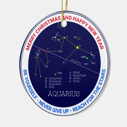 Zodiac Constellation Aquarius Keramisch Ornament (Links)