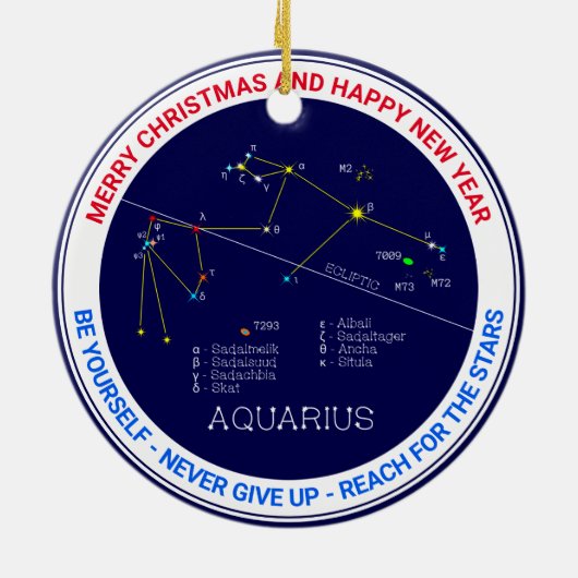 Zodiac Constellation Aquarius Keramisch Ornament (Achterkant)