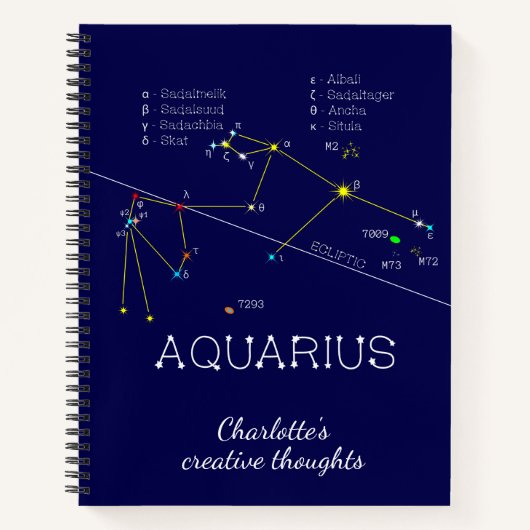 Zodiac Constellation Aquarius Notitieboek (Voorkant)