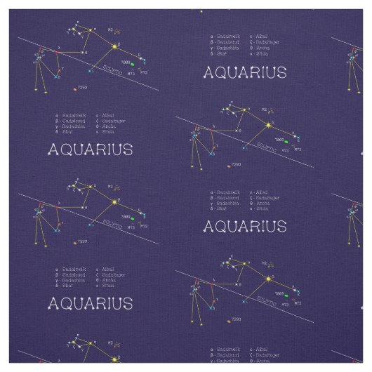 Zodiac Constellation Aquarius Stof (Swatch)