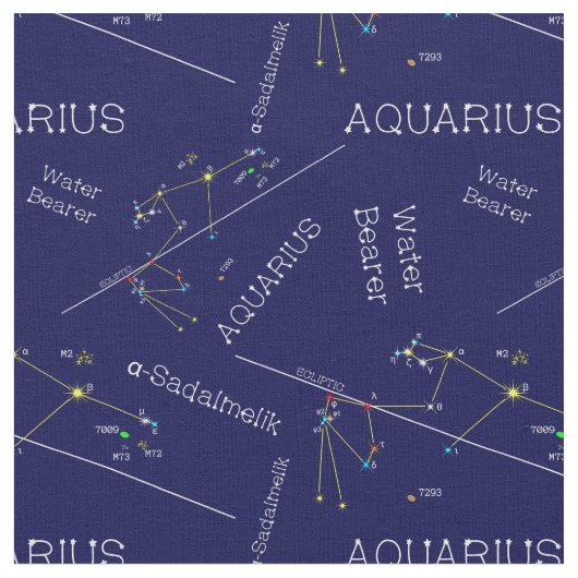 Zodiac Constellation Aquarius Stof (Close Up)